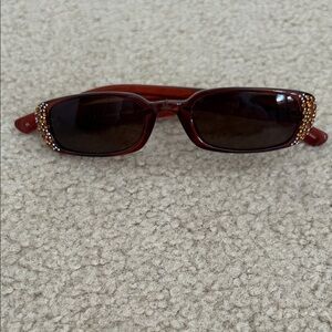 Fossil Brown “Dazzle” Sunglasses with Rhinestones